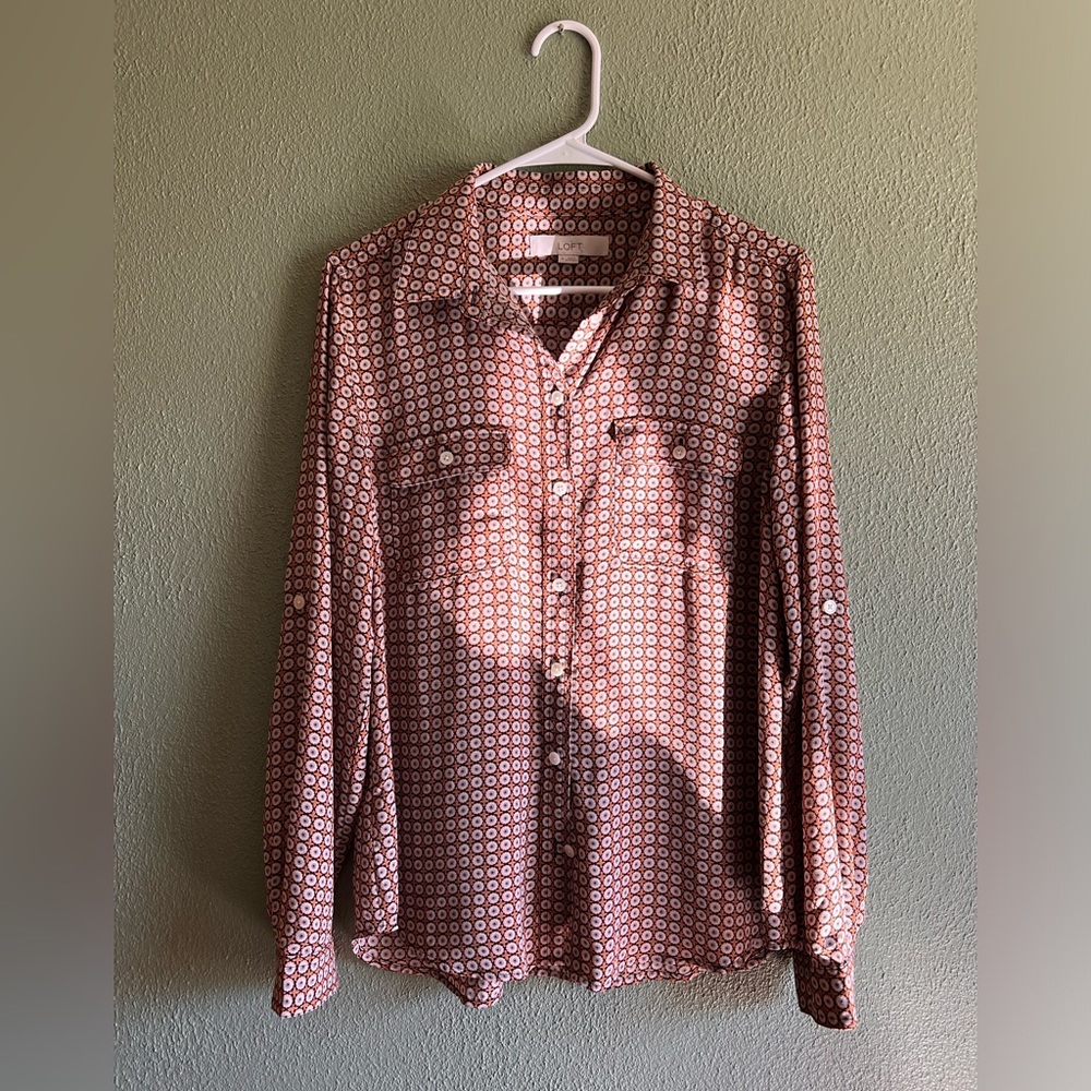 Loft Minibloom Retro Utility Blouse, M